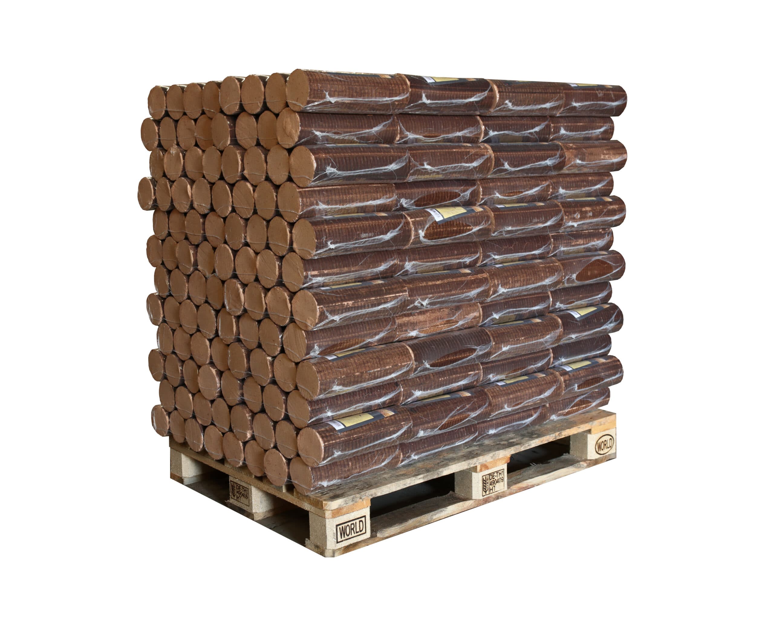 Briquettes rondes de hêtre – palette