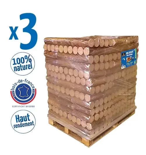 Bûche densifiées Woodstock 104 packs de 5 bûches (3 palettes)